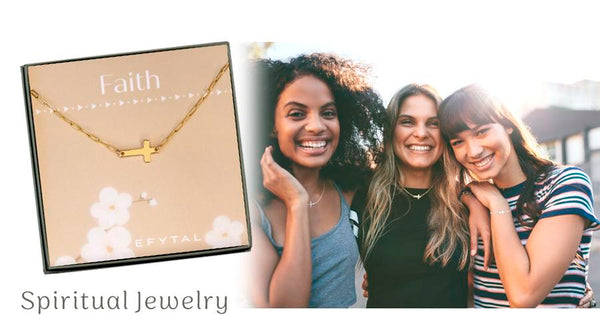 group of friends wearing a cz cross necklace, gold sideways cross necklace and sterling silver paperclip chain bracelet