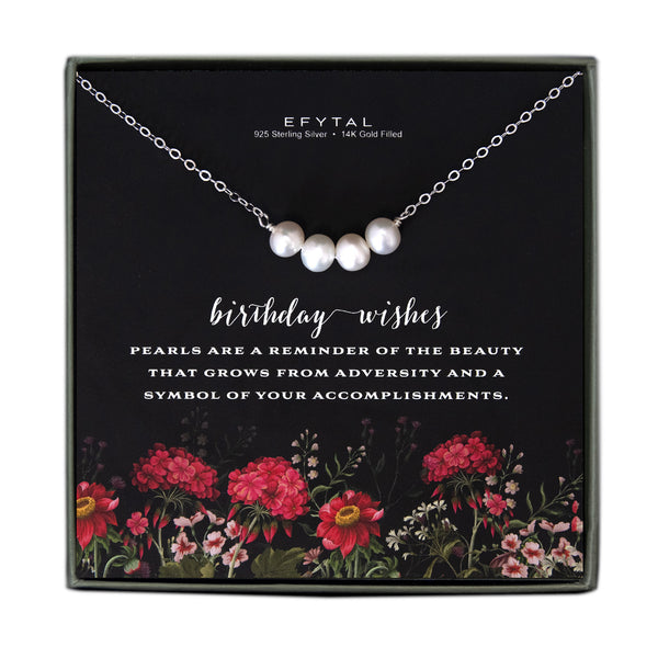 Pearl Bar Necklace • EFYTAL Decades Birthday Gift for Women