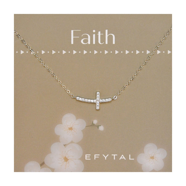 Faith sideways cross necklace hotsell