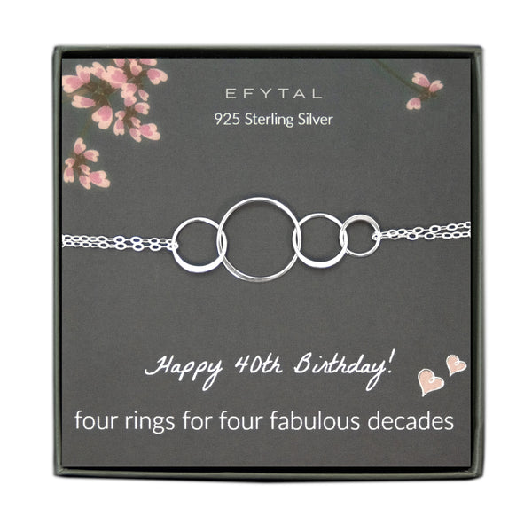 Josie Four Ring Necklace • Happy 40th Birthday for Her • EFYTAL