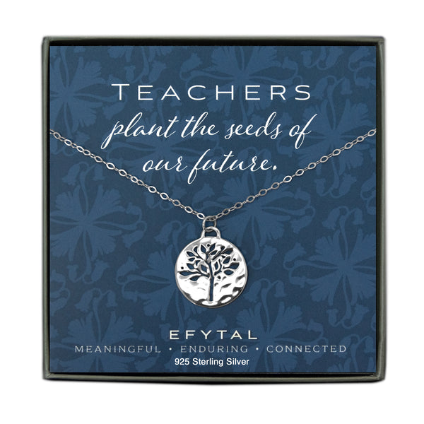 hannah silver tree of life necklace teachers EFYTAL Jewelry