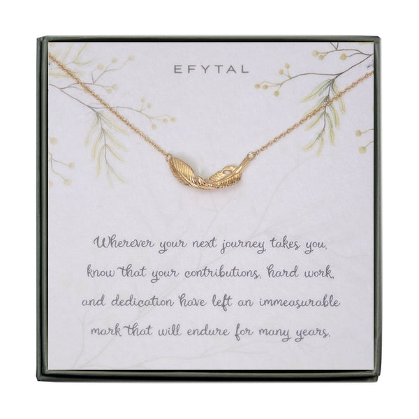 constance feather necklace, silver or gold • next journey