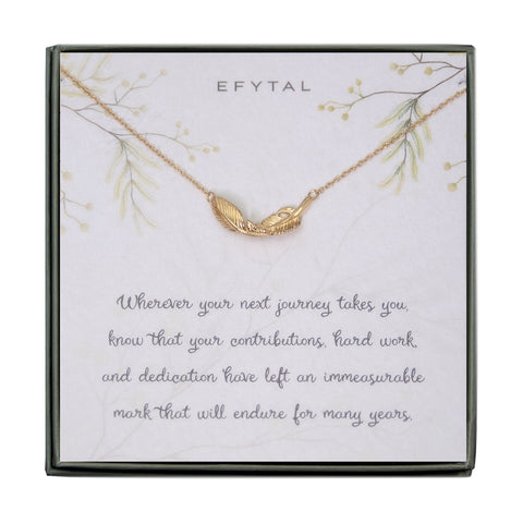 constance feather necklace, silver or gold • next journey