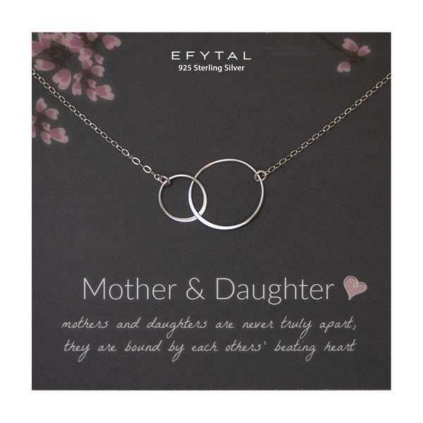 josie connected ring necklace, silver or gold • mother & daughter