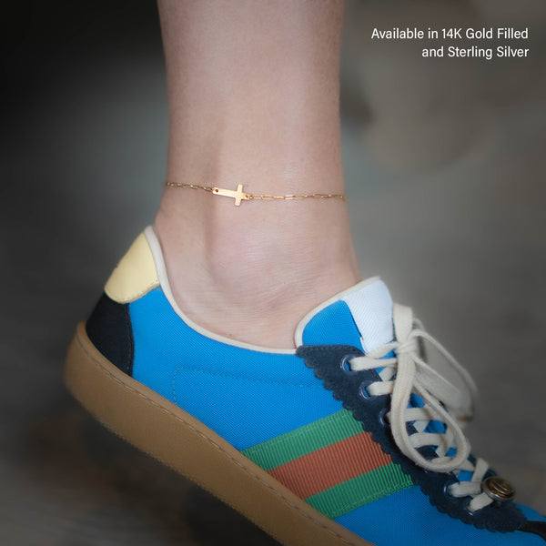 noah sideways cross necklace/bracelet/anklet • prayer for my grandmother