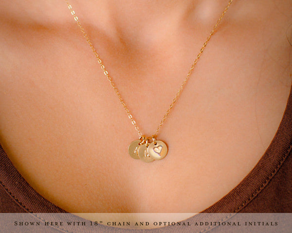 quinn stamped heart necklace • happy valentine's day