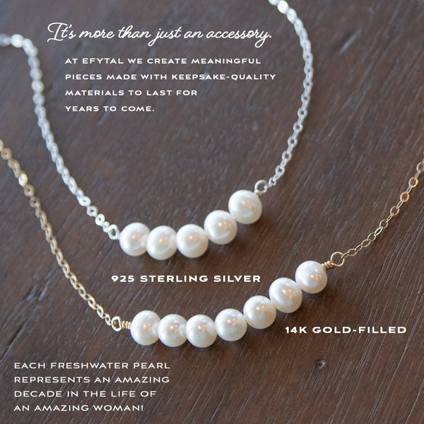 alexa pearl bar necklace • birthday - strength, beauty, wisdom