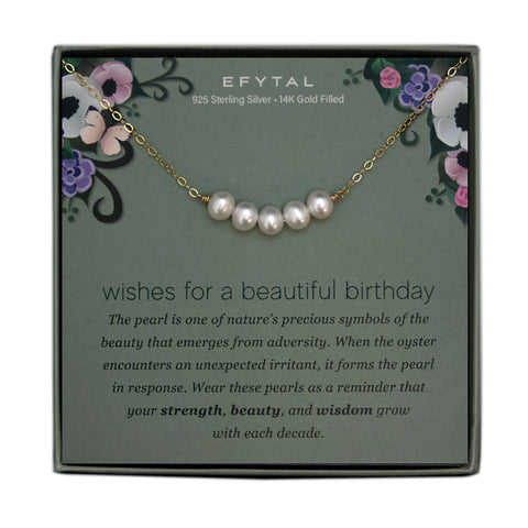 alexa pearl bar necklace • birthday - strength, beauty, wisdom