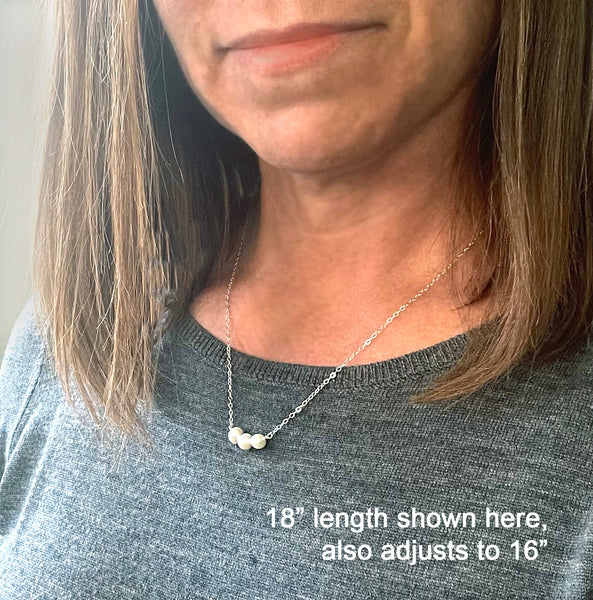 alexa pearl bar necklace • birthday - strength, beauty, wisdom