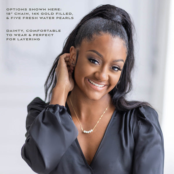 alexa pearl bar necklace • birthday - strength, beauty, wisdom