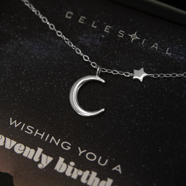amaris moon & star necklace • heavenly birthday