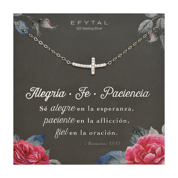 avery adorned cross necklace • joy faith patience