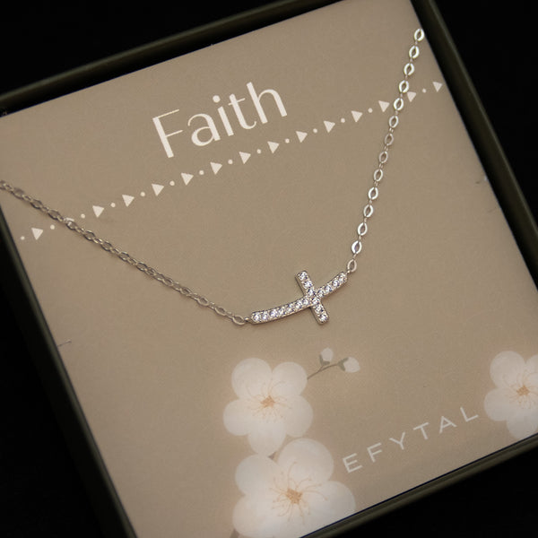avery adorned cross necklace • faith