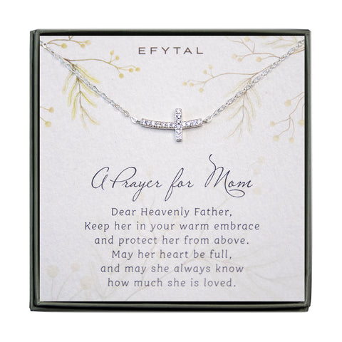 avery adorned cross necklace • prayer for mom