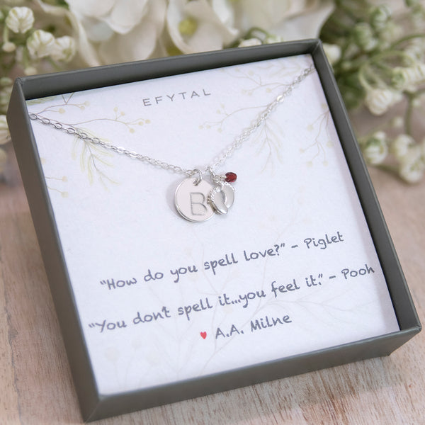 bella tiny feet necklace • winnie the pooh