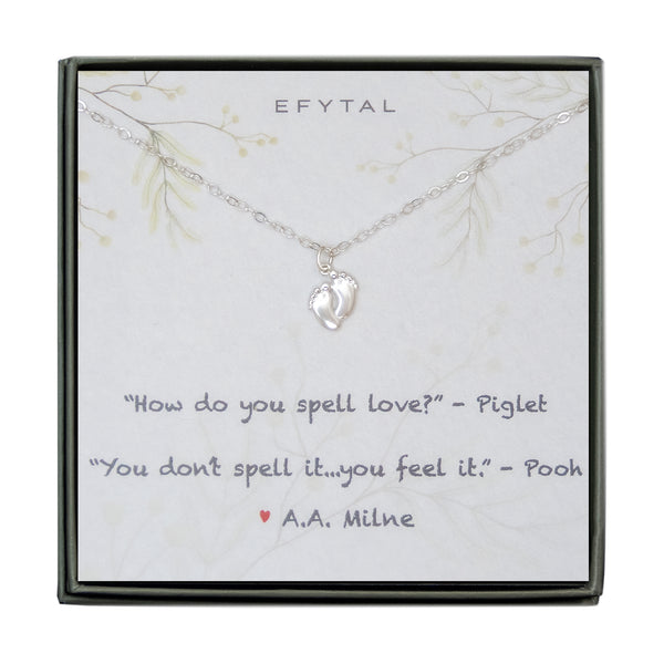 bella tiny feet necklace • winnie the pooh