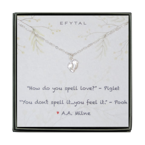 bella tiny feet necklace • winnie the pooh