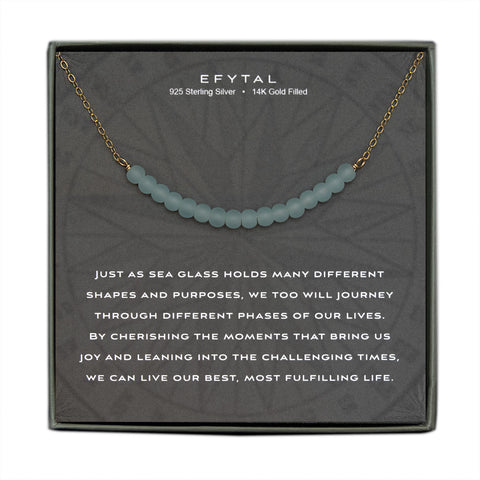 beryl sea glass necklace • fulfilling life