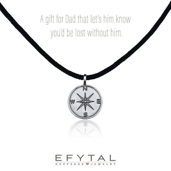 boone men's compass necklace • happy father's day