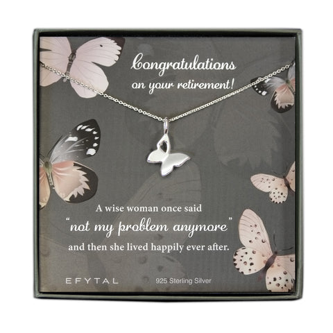 brenda butterfly necklace • retirement