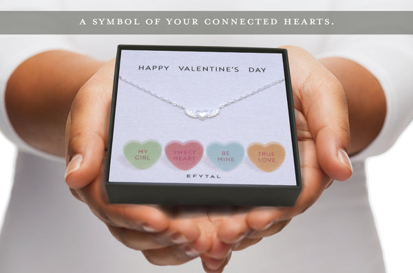 cara winged heart necklace • valentine, candy hearts