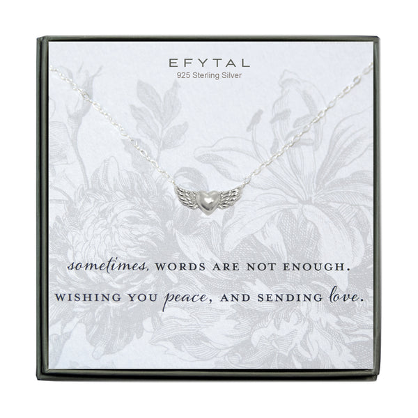 cara winged heart necklace • words are not enough