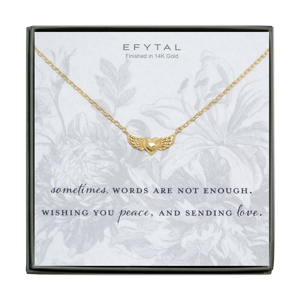 cara winged heart necklace • words are not enough