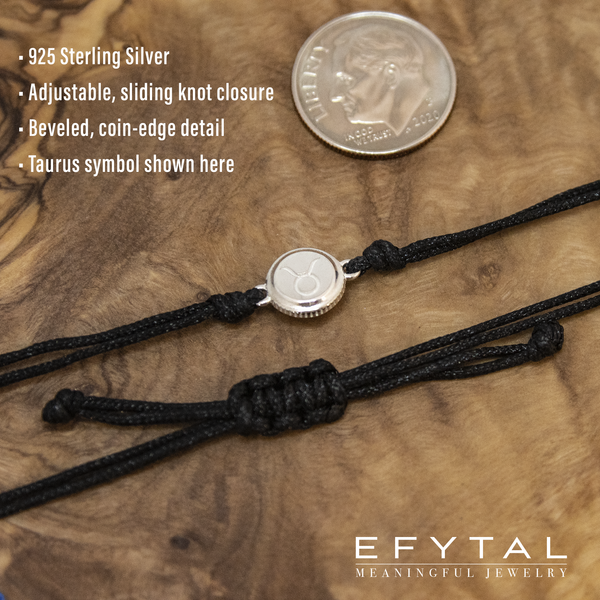 ceres zodiac black cord bracelet • celestial card