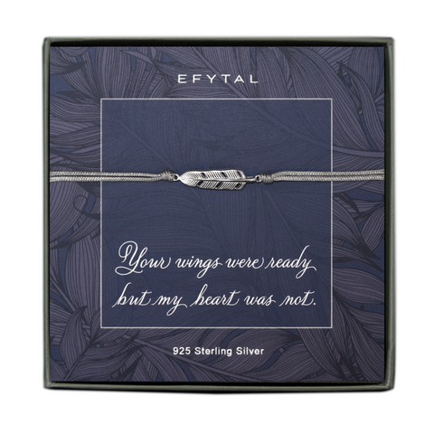 constance feather bracelet • memorial gift