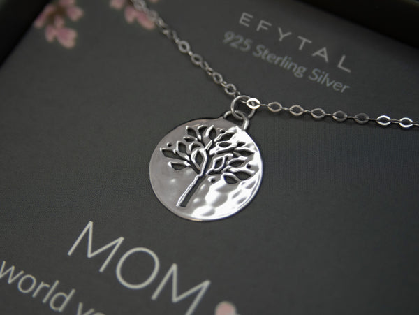 hannah silver tree of life necklace • mom, you are the world