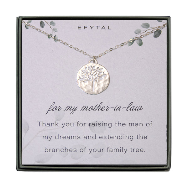 hannah silver tree of life necklace • mother in law, your son