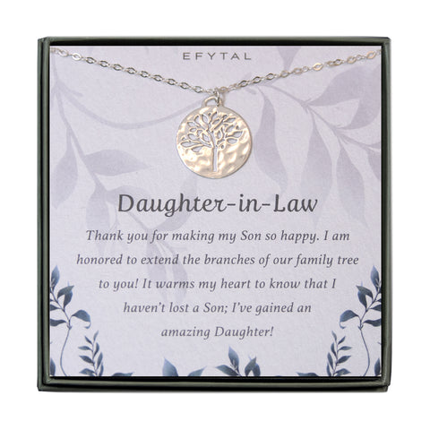 hannah silver tree of life necklace • daughter in law, gained a daughter