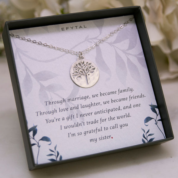hannah silver tree of life necklace • sister in law