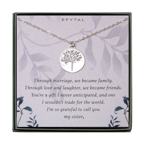 hannah silver tree of life necklace • sister in law