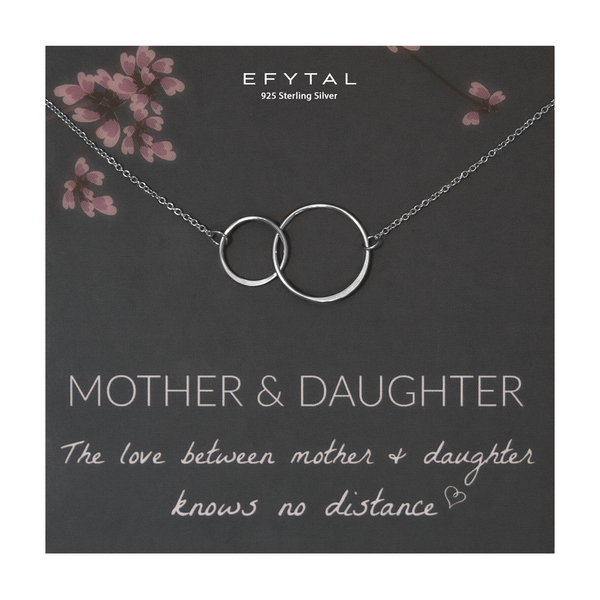 josie connected ring necklace, silver or gold • mother & daughter