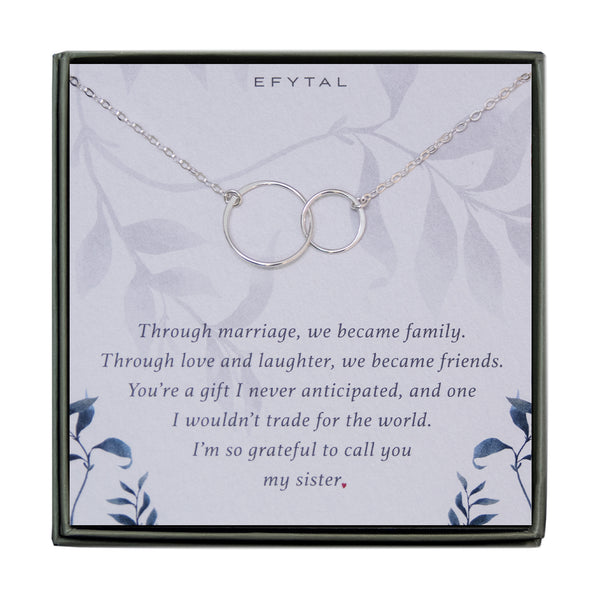 josie connected ring necklace, silver or gold • sister in law