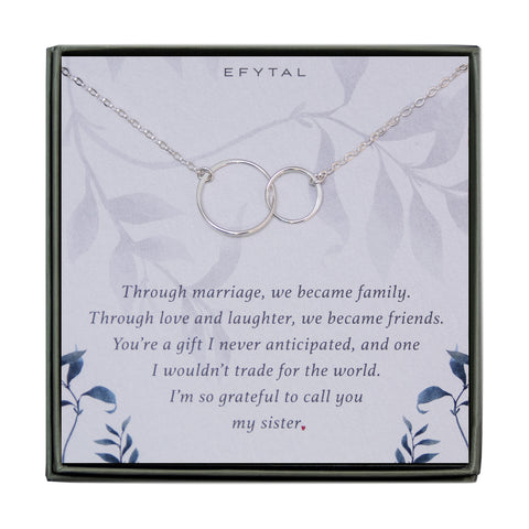 josie connected ring necklace, silver or gold • sister in law