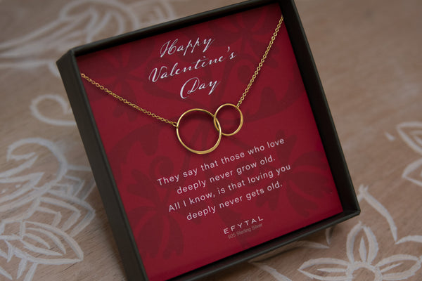 josie connected ring necklace, silver or gold • valentine, love deeply