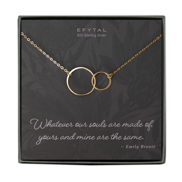 josie connected ring necklace, silver or gold • same souls