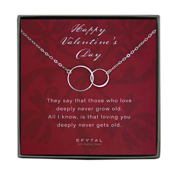 josie connected ring necklace, silver or gold • valentine, love deeply