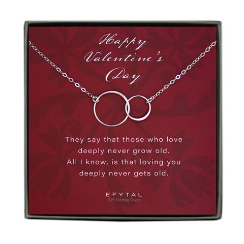 josie connected ring necklace, silver or gold • valentine, love deeply