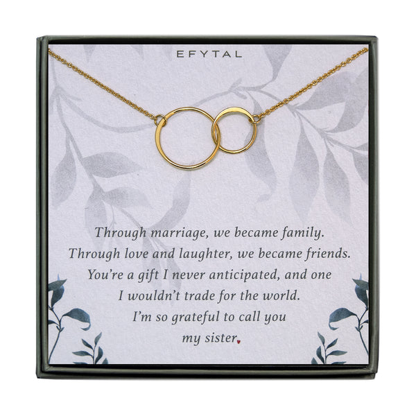 josie connected ring necklace, silver or gold • sister in law