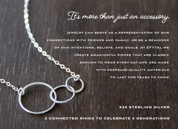 josie three ring necklace, silver or gold • generations, families