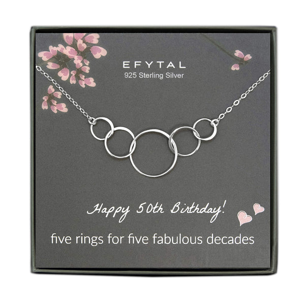 EFYTAL 40th Birthday Necklace • Four Decade Gift for Her - EFYTAL