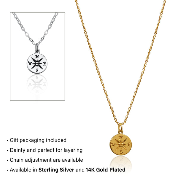 journey compass necklace set • connected by heart