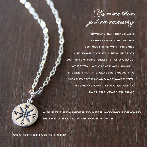 journey compass necklace, silver or gold • boldest adventure