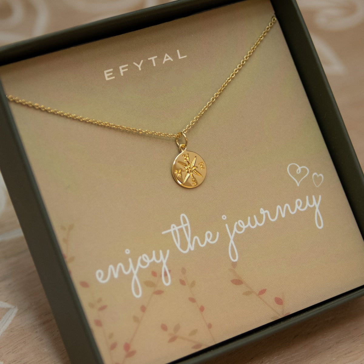 Trust in Your Journey Compass Necklace Rope Chain