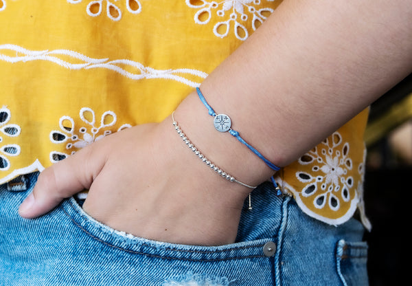 journey compass cord bracelet set • friends are like stars