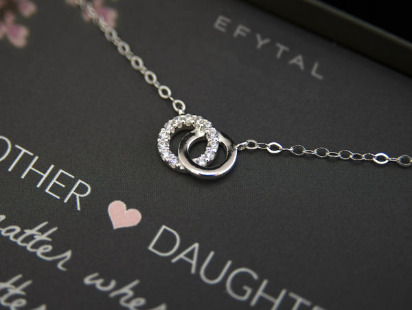 keisha interlocking rings necklace • mother & daughter, no matter where