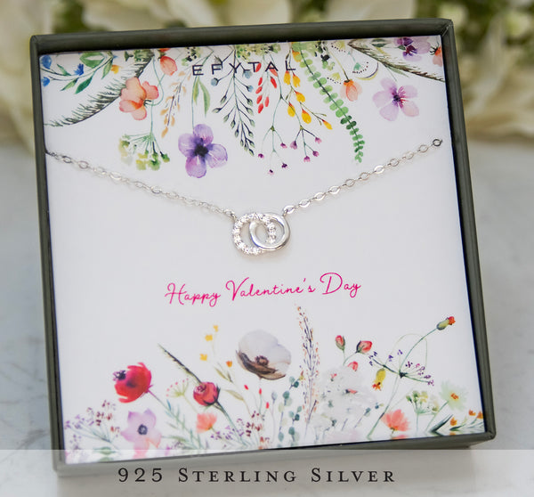 keisha interlocking rings necklace • happy valentine's day